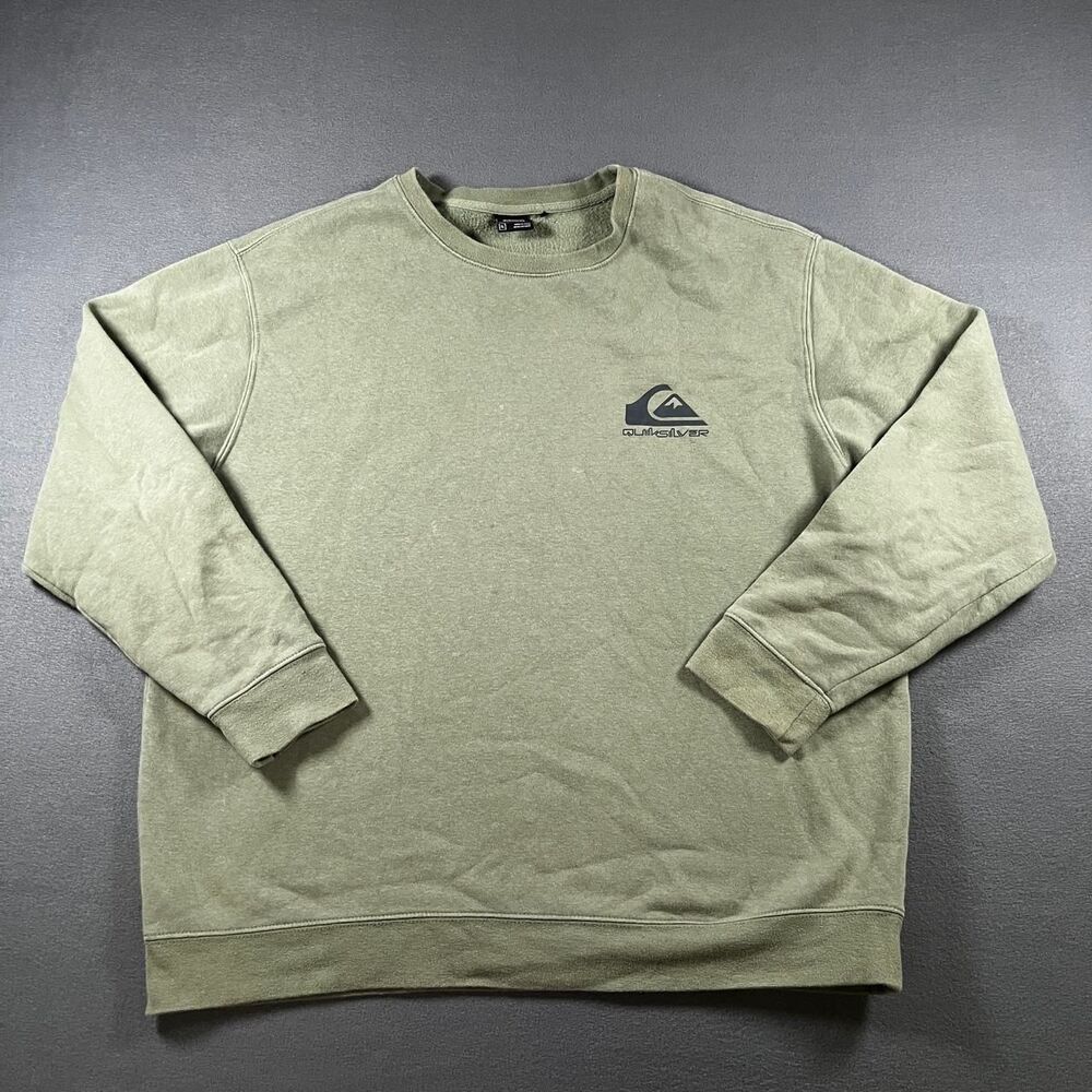 Quiksilver Men's Green and Khaki Sweatshirt